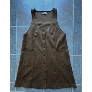 LOFT Suede Front buttons Dress Size L New without tags -